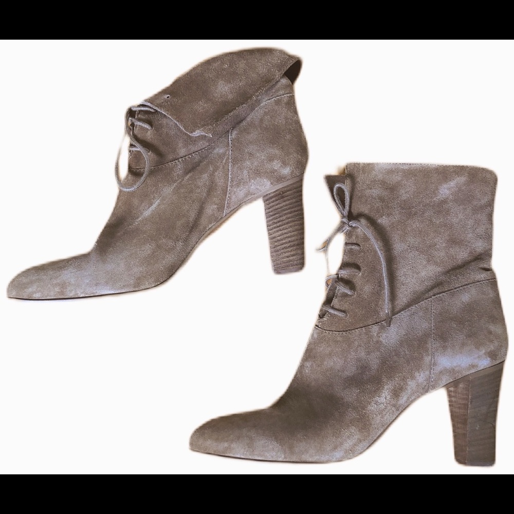 J. Crew suede lace-up ankle booties, sz. 10